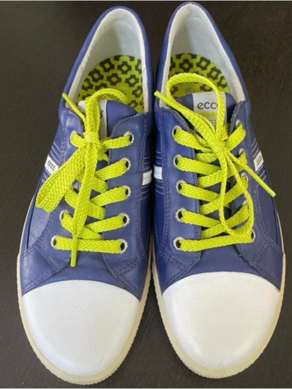 Ecco navy leather coastal sneakers 39 8.5
